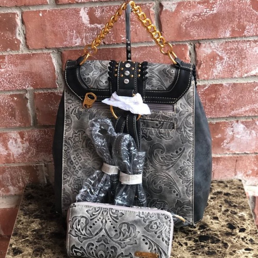 Montana West Backpack and Wallet Set Black - Picture 3 of 6